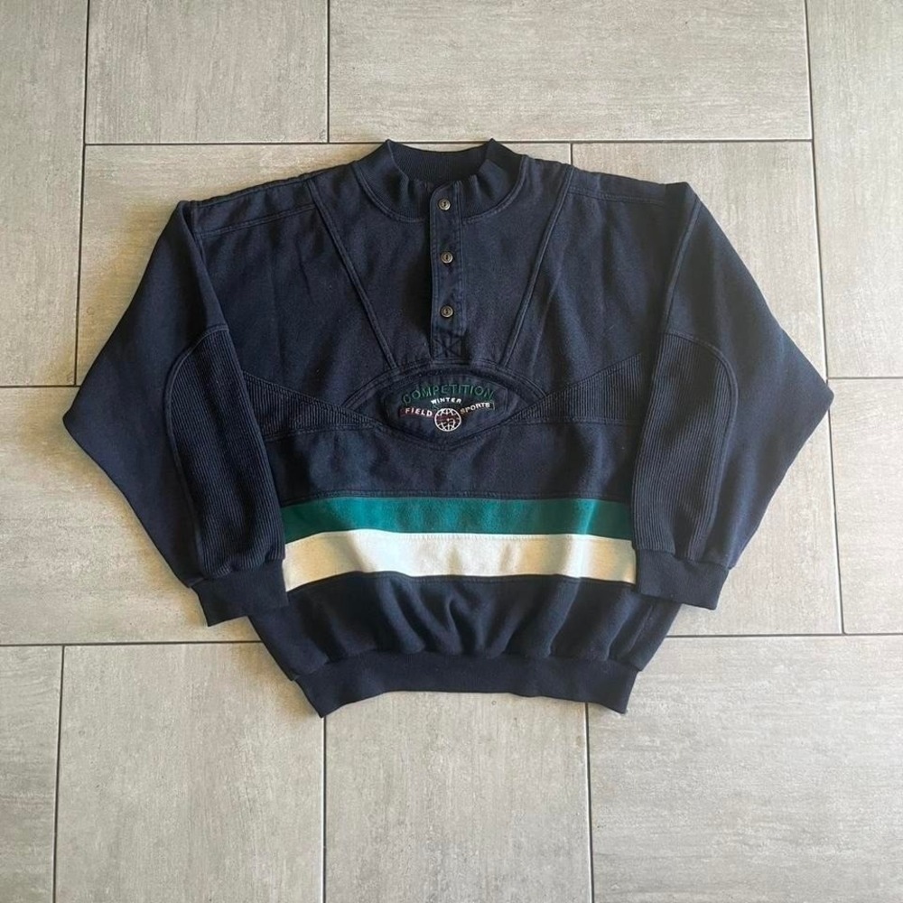 Vintage Denim Express Competition Winter Field Sports Sweatshirt Navy XL